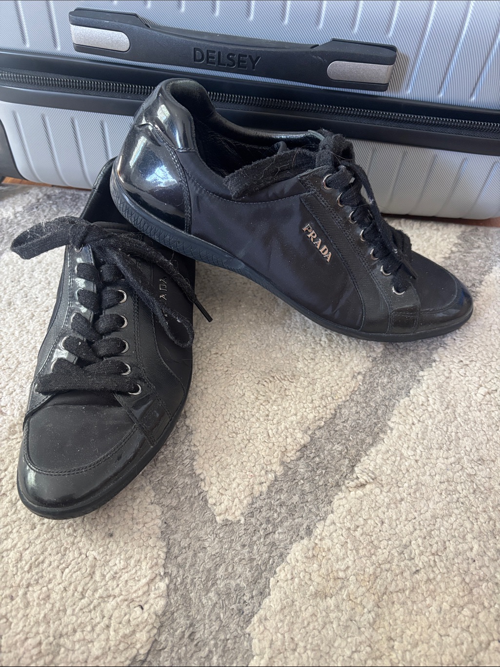 Prada Black Low-Top Lace-Up Sneakers